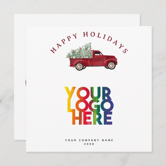 Vakantie Zakelijk Zakelijk Logo Kerstboom (Voorkant / Achterkant)