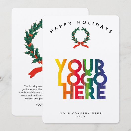 Vakantie zakelijke Logo kerstmis Kaart (Voorkant / Achterkant)