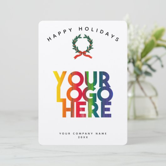 Vakantie zakelijke Logo kerstmis Kaart (Staand voorkant)