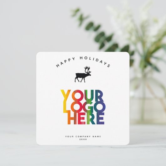 Vakantie zakelijke Logo kerstmis Kaart (Staand voorkant)