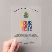 Vakantie zakelijke Logo kerstmis Kaart Acryl Uitnodigingen (Insitu (Draagbaar))