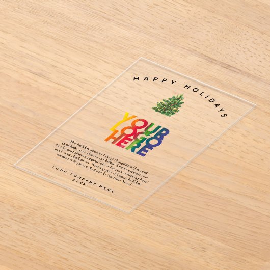 Vakantie zakelijke Logo kerstmis Kaart Acryl Uitnodigingen (Laagn)