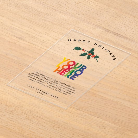 Vakantie zakelijke Logo kerstmis Kaart Acryl Uitnodigingen (Laagn)