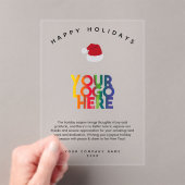 Vakantie zakelijke Logo kerstmis Kaart Acryl Uitnodigingen (Insitu (Draagbaar))