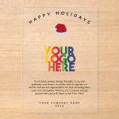 Vakantie zakelijke Logo kerstmis Kaart Acryl Uitnodigingen (Voorkant)
