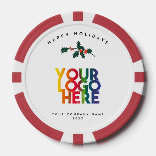 Vakantie zakelijke Logo kerstmis Kaart Poker Chips (Voorkant)
