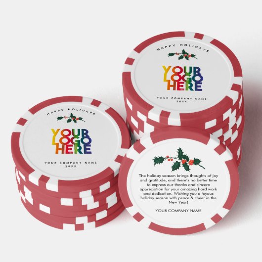 Vakantie zakelijke Logo kerstmis Kaart Poker Chips (Opstapeling)