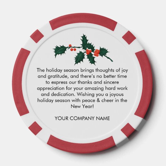 Vakantie zakelijke Logo kerstmis Kaart Poker Chips (Achterkant)