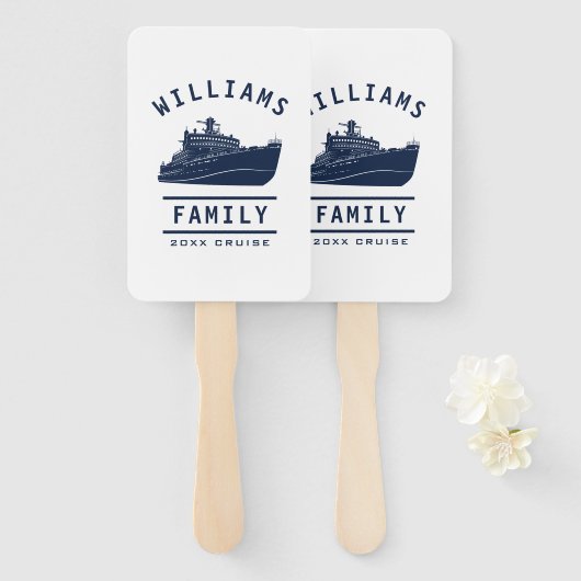 Vakantie Zee cruise Ship Fun Family Reunion Summer Handwaaier (Voorkant en achterkant)