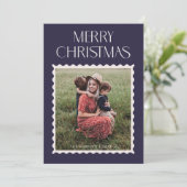 Vakantie Zegel Fotokaart - Navy Feestdagenkaart (Staand voorkant)