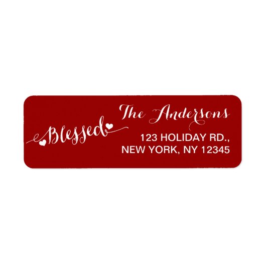 Vakantie Zegeningen Rood Wit | Label retouradres (Voorkant)