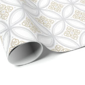Vakantie zilvergrijs Marokkaans cirkelpatroon Cadeaupapier (Rol Hoek)