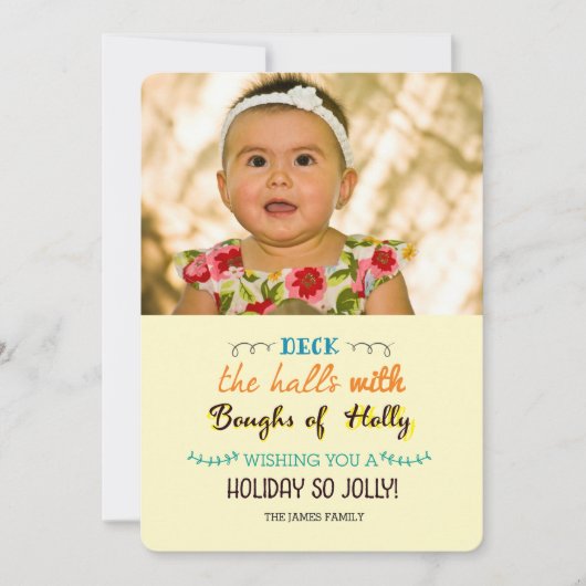 Vakantie zo vrolijk feestdagenkaart (Voorkant)