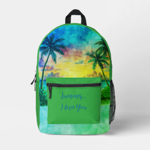 Vakantie, Zomer Ik Hou Van Jou, Feestelijke Print Bedrukte Rugzak