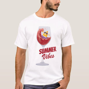 Vakantie Zomer Vibes Funny Cartoon Wijnkaas T-shirt