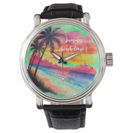 Vakantie, zomerse stranddagen, feestdag horloge