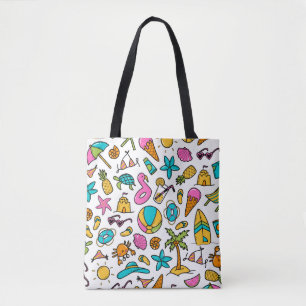vakantie zomerstrandpatroon voor plezier tote bag