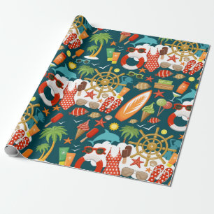 vakantie zomervakantie strandpatroon cadeaupapier