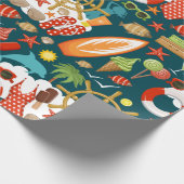 vakantie zomervakantie strandpatroon cadeaupapier (Hoek)