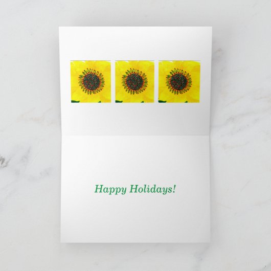 Vakantie Zonnebloem Kerst Kaart (Binnen)