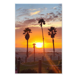 Vakantie Zonsondergang Strand Foto Afdruk