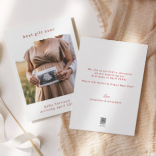 Vakantie zwangerschapsaankondiging beste cadeau oo feestdagenkaart