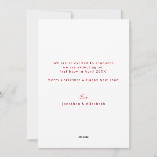 Vakantie zwangerschapsaankondiging beste cadeau oo feestdagenkaart (Achterkant)