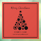 Vakantie Zwart op Rode Kerstboom Business Raamsticker (Vel 3)