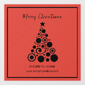 Vakantie Zwart op Rode Kerstboom Business Raamsticker (Vel)