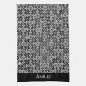 Vakantie Zwart & Wit Scandinavisch patroon Theedoek (Verticaal)