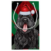 Vakantie Zwarte Russische Terriër Plaid Kerstmis Klein Cadeauzakje (Achterkant)