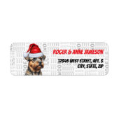 Vakantieadres Christmas Border Terrier Hondenliefh Etiket (Voorkant)