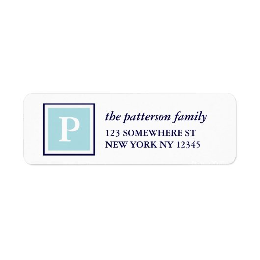 Vakantieadres Label Square Monogram Navy (Voorkant)