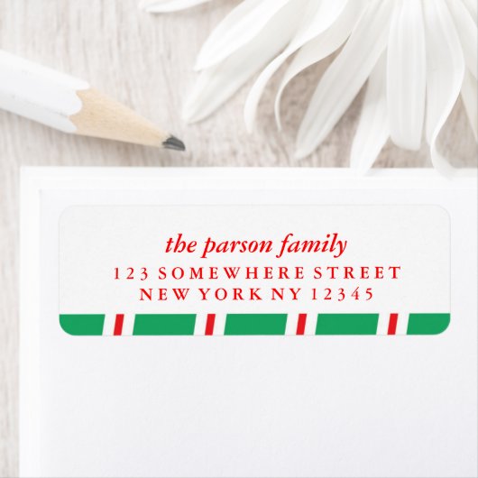 Vakantieadreslabel Candy Cane Etiket (Insitu)