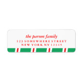 Vakantieadreslabel Candy Cane Etiket (Voorkant)