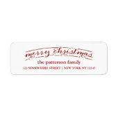 Vakantieadreslabel Merry Christmas Etiket (Voorkant)