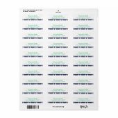 Vakantieadreslabel Navy Plaid Etiket (Full Sheet)