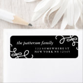 Vakantieadreslabel Swirl Border 1 Etiket (Insitu)