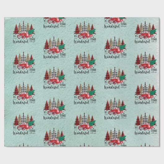 Vakantieauto met Tree Wrapping Paper Cadeaupapier (Vlak)