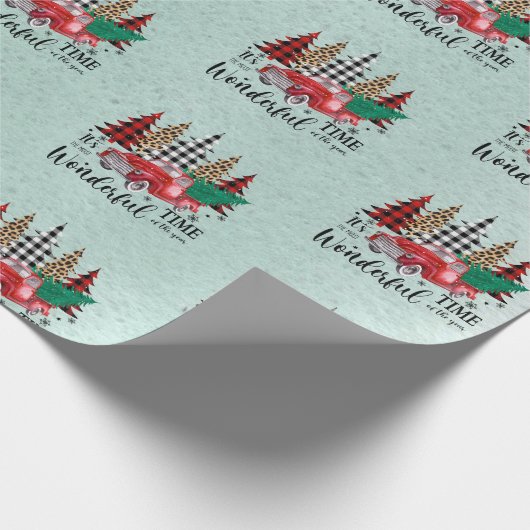 Vakantieauto met Tree Wrapping Paper Cadeaupapier (Hoek)