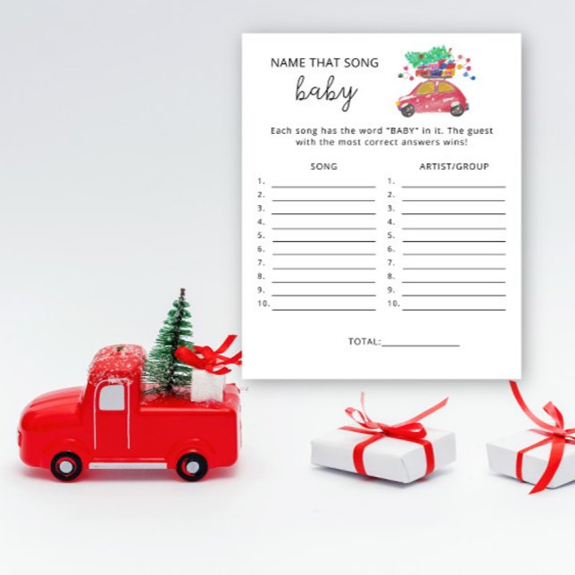 Vakantieauto \ Raad dat liedje baby shower spel (Creator heeft geüpload)