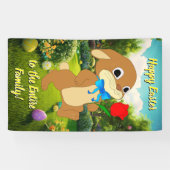 Vakantiebanner: kleurrijk paaskonijn spandoek (Horizontaal)