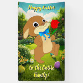 Vakantiebanner: kleurrijk paaskonijn spandoek (Verticaal)