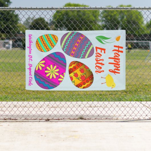 Vakantiebanner: kleurrijke paaseieren spandoek (Insitu)