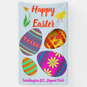 Vakantiebanner: kleurrijke paaseieren spandoek (Verticaal)