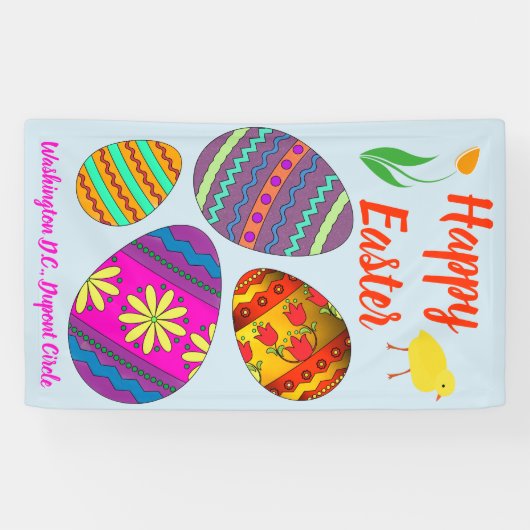 Vakantiebanner: kleurrijke paaseieren spandoek (Horizontaal)