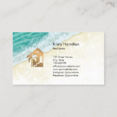 vakantiebed op het strand en ontbijtpalm visitekaartje (Achterkant)