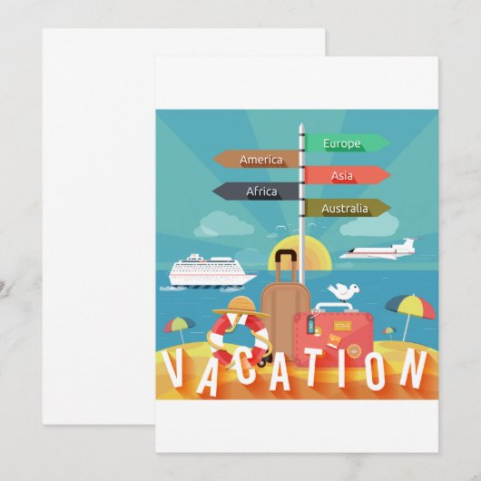 Vakantiebestemmingen Kaart (Voorkant / Achterkant)