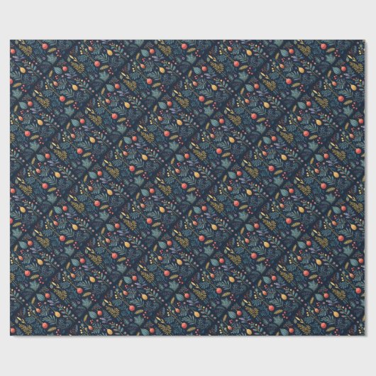 Vakantiebladerpatroon Cadeaupapier (Vlak)