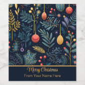 Vakantiebladerwerk Wijn Etiket (Enkel label)